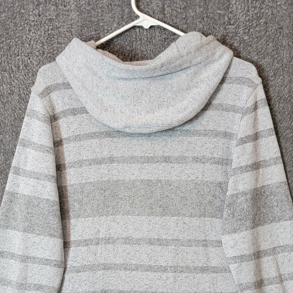 Hurley Hoodie Mens Medium Gray Striped Pullover Casual Surf Henley - Picture 11 of 15